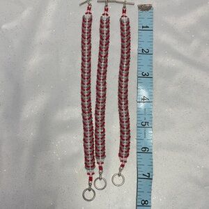 Beaded Scarlet and Grey Bracelet